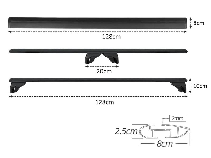 Loveliving Car Rack BlackRack Aluminum Roof Rack Cross Bars for Volkswagen Tiguan and T-Roc BlackRack Aluminum Roof Rack Cross Bars for VW Tiguan