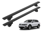 Loveliving Car Rack BlackRack Aluminum Roof Rack Cross Bars for Volkswagen Tiguan and T-Roc BlackRack Aluminum Roof Rack Cross Bars for VW Tiguan