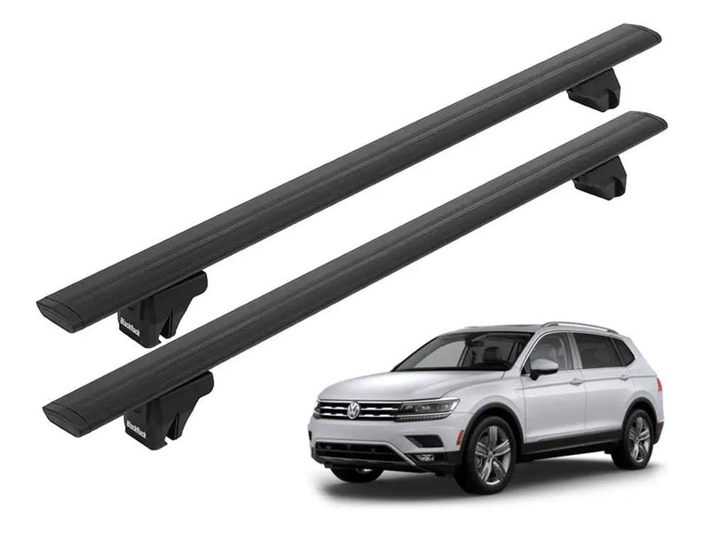 Loveliving Car Rack BlackRack Aluminum Roof Rack Cross Bars for Volkswagen Tiguan and T-Roc BlackRack Aluminum Roof Rack Cross Bars for VW Tiguan