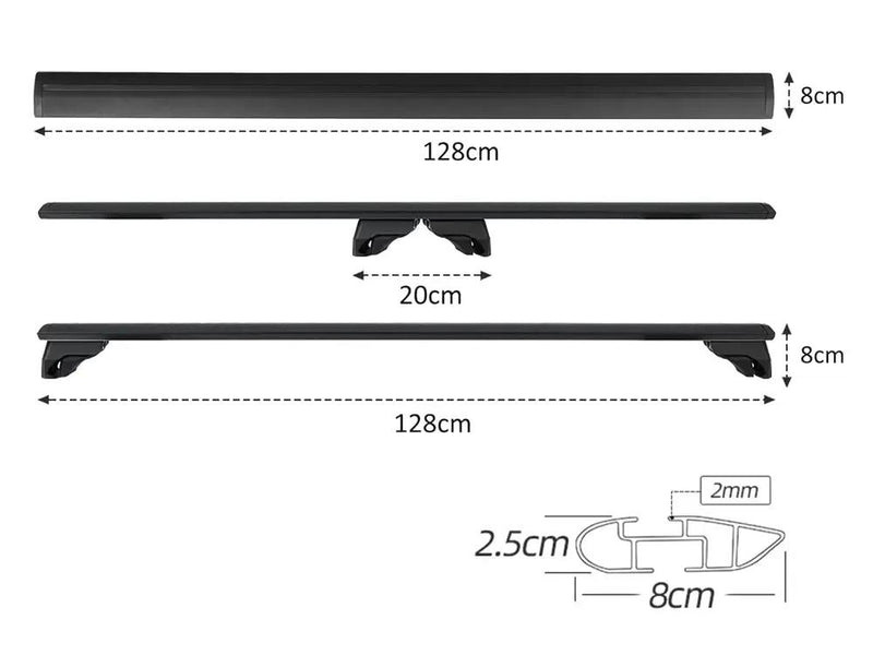 BlackRack Roof rack cross bars for flush side rails by Loveliving