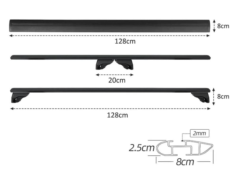 Loveliving Car Rack BlackRack Roof Rack Cross Bars for Toyota RAV4 2026 and Up Aluminium Loveliving BlackRack Roof Rack for Toyota RAV4 2026