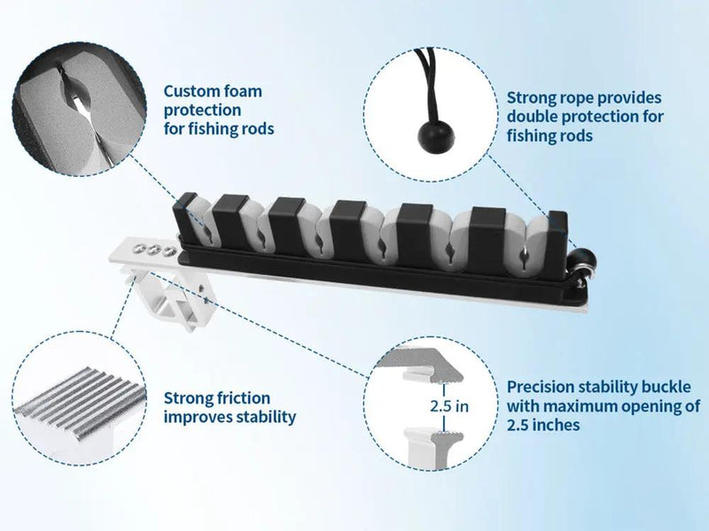 Aluminum Fishing Rod Holder for Truck Bed – Holds 4 Rods by Loveliving