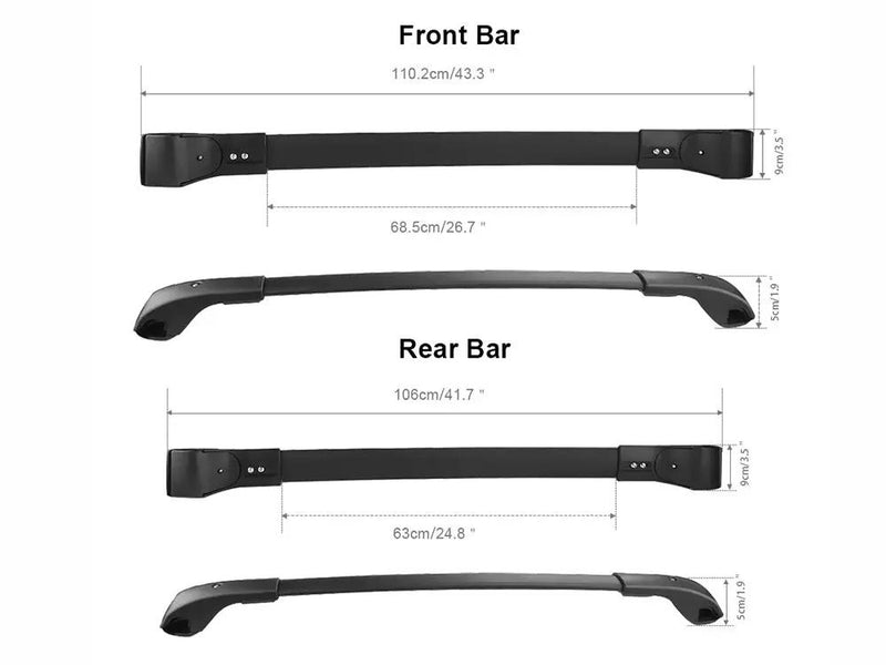 Roof Rack Cross Bars for Subaru Forester 2014-2024 with Raised Rails by Loveliving
