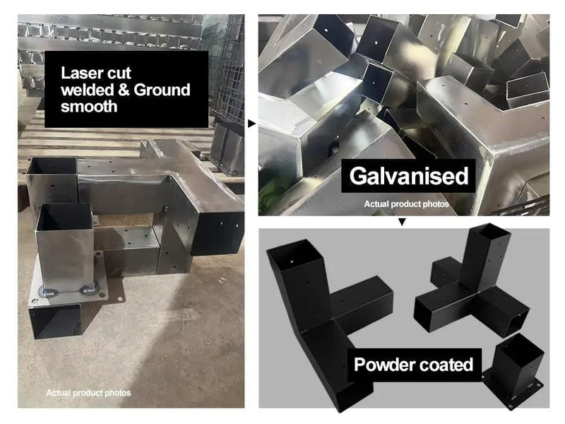 Loveliving Double Pergola brackets DIY Kit fit 90 x 90mm timber Double Pergola brackets DIY Kit fit 90 x 90mm timber
