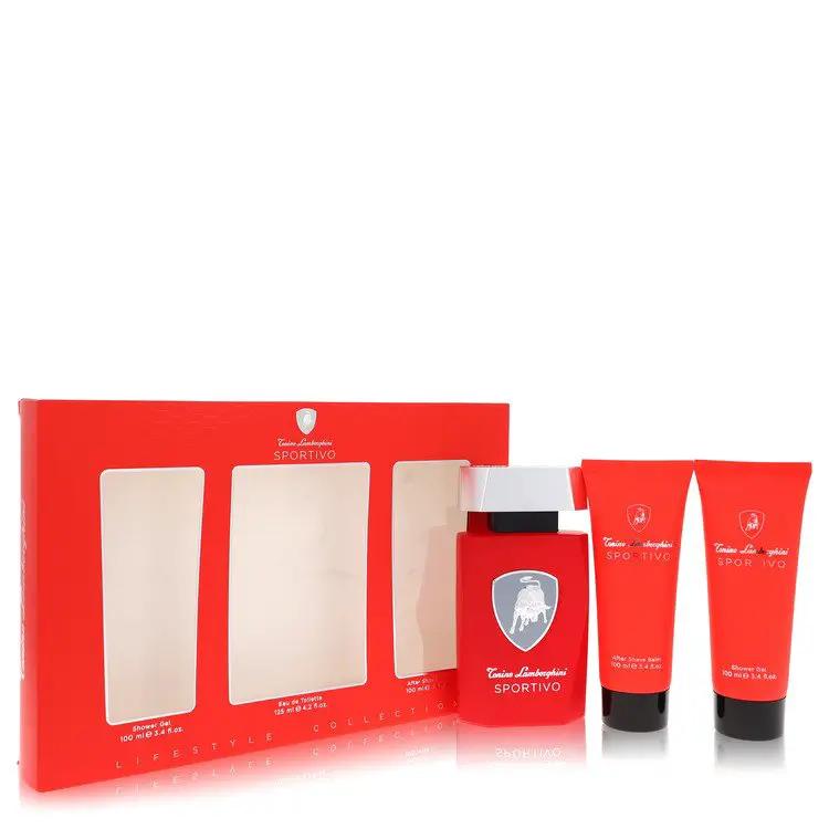 Lamborghini Sportivo Gift Set - 4.2 oz Eau De Toilette Spray + 3.4 oz Shower Gel + 3.4 oz After Shave Balm by Tonino Lamborghini -- by Brands HD
