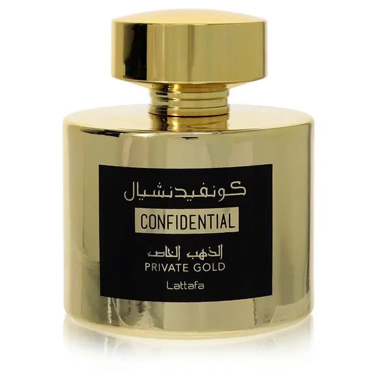 Lattafa Confidential Private Gold Eau De Parfum Spray (Unisex Unboxed) by Lattafa 100 ml by Brands HD