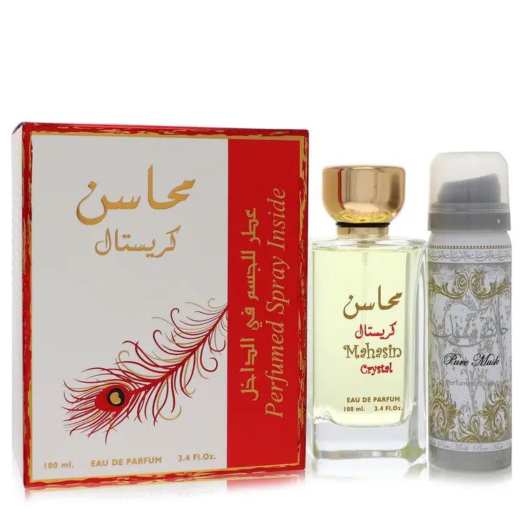Brands HD Eau De Parfum Spray with 1.7 oz Deodorant Spray Lattafa Mahasin Crystal Eau De Parfum Spray with 1.7 oz Deodorant Spray by Lattafa 100 ml Lattafa Mahasin Crystal Eau De Parfum Spray with 1.7 oz Deodorant Spray by Lattafa 100 ml