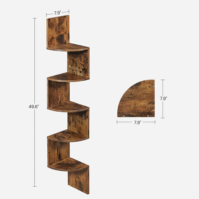 VASAGLE Floating Corner Shelf - 5-Tier by The Shopsite