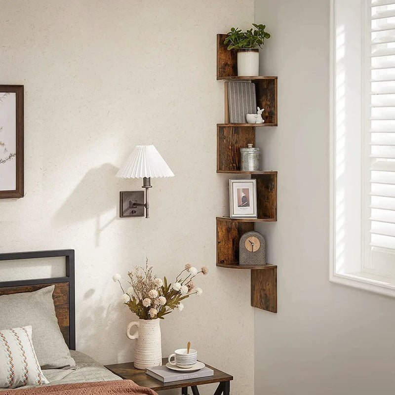 VASAGLE Floating Corner Shelf - 5-Tier by The Shopsite
