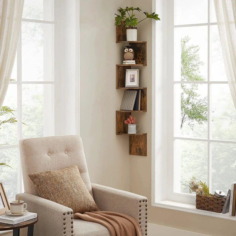 VASAGLE Floating Corner Shelf - 5-Tier by The Shopsite