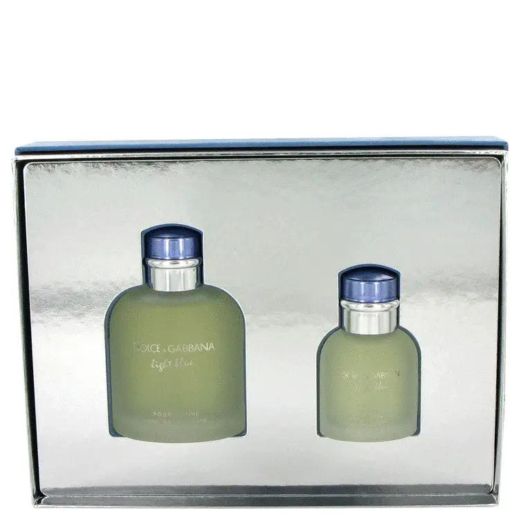Brands HD Gift Set - 4.2 oz Eau De Toilette Spray + 1.3 oz Eau De Toilette Spray Light Blue Gift Set - 4.2 oz Eau De Toilette Spray + 1.3 oz Eau De Toilette Spray by Dolce & Gabbana -- Light Blue Gift Set - 4.2 oz Eau De Toilette Spray + 1.3 oz Eau De Toilette Spray by Dolce & Gabbana --
