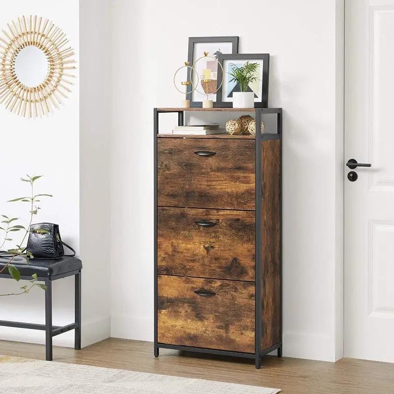The Shopsite HOME-LIVING Shoe Rack Storage with 3 Compartments Shoe Rack Storage with 3 Compartments