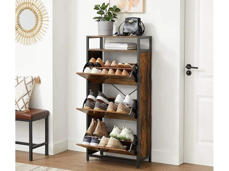 The Shopsite HOME-LIVING Shoe Rack Storage with 3 Compartments Shoe Rack Storage with 3 Compartments