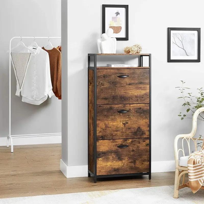 The Shopsite HOME-LIVING Shoe Rack Storage with 3 Compartments Shoe Rack Storage with 3 Compartments