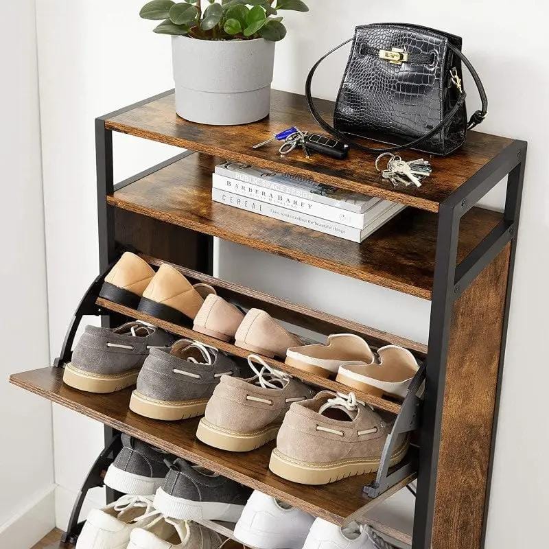 The Shopsite HOME-LIVING Shoe Rack Storage with 3 Compartments Shoe Rack Storage with 3 Compartments