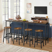 The Shopsite HOME-LIVING Modern Bar Table Stool Set Greige Black VASAGLE Modern Bar Table Stool Set Greige Black VASAGLE