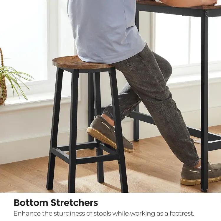 The Shopsite HOME-LIVING Modern Bar Table Stool Set Greige Black VASAGLE Modern Bar Table Stool Set Greige Black VASAGLE