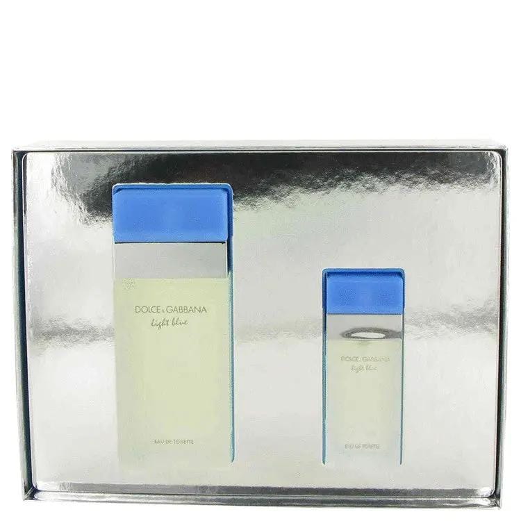 Brands HD Gift Set - 3.4 oz Eau De Toilette Spray + .85 oz EDT Spray Light Blue Gift Set - 3.4 oz Eau De Toilette Spray + .85 oz EDT Spray by Dolce & Gabbana -- Light Blue Gift Set - 3.4 oz Eau De Toilette Spray + .85 oz EDT Spray by Dolce & Gabbana --