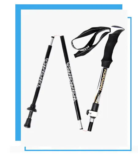 KORAMAN Lightweight Carbon Fiber Folding Trekking Poles - Adjustable 35-125cm Hiking Poles | Outdoor Adventure by Mead's Supply & Equipment Outfitters limited
