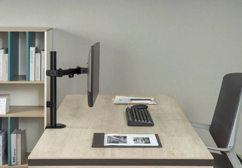 Locktight Single-Monitor steel articulating mount by sue-e furniture