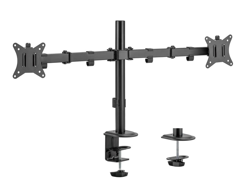 Locktight Dual-Monitor steel articulating mount by sue-e furniture