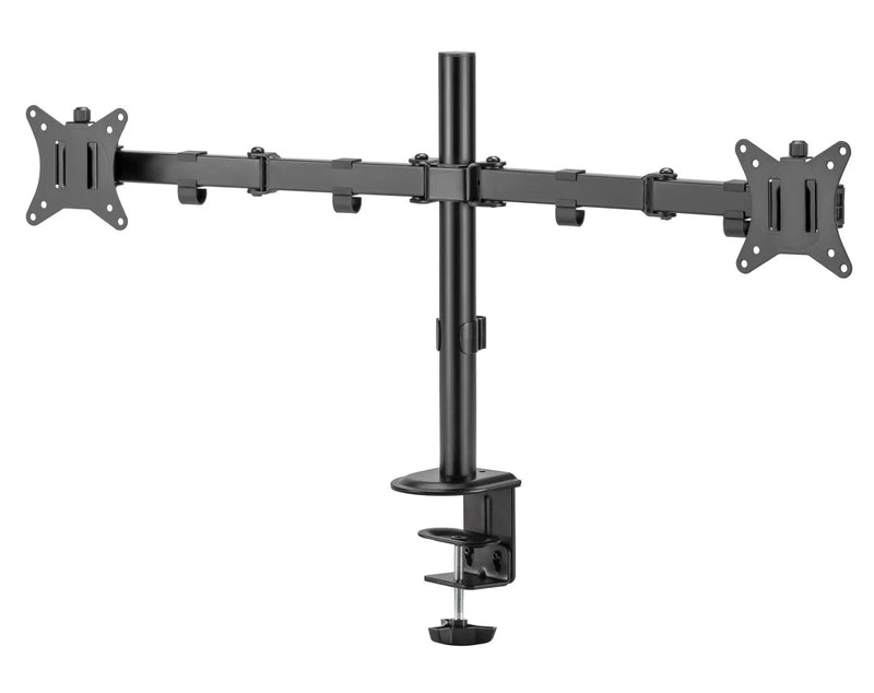 Locktight Dual-Monitor steel articulating mount by sue-e furniture