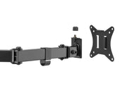 Locktight Dual-Monitor steel articulating mount by sue-e furniture