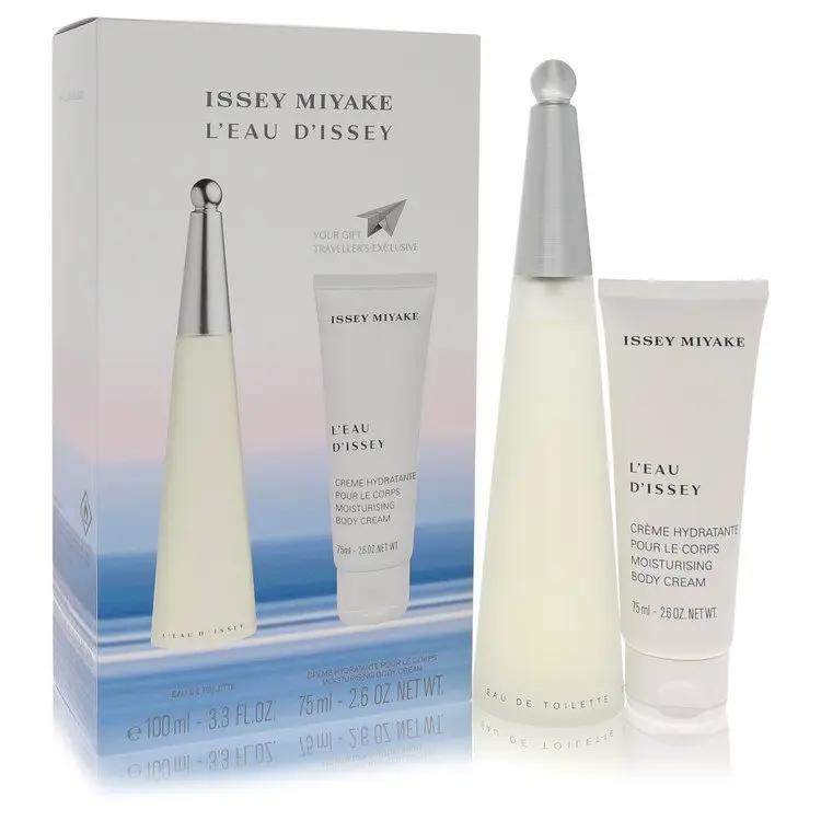 Brands HD Gift Set - 3.3 oz Eau DeToilette Spray + 2.6 oz Body Cream Leau Dissey (issey Miyake) Gift Set - 3.3 oz Eau DeToilette Spray + 2.6 oz Body Cream by Issey Miyake -- Leau Dissey (issey Miyake) Gift Set - 3.3 oz Eau DeToilette Spray + 2.6 oz Body Cream by Issey Miyake --