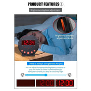LED Flashing Vibrating Alarm Clock with Bed Shaker (Clearance) by Deafquip