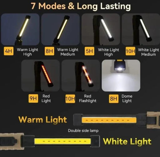g8buynz Rechargeable LED Work Light Automotive Foldable USB Portable Flashlight Rechargeable LED Work Light Automotive Foldable USB Portable Flashlight
