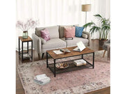 VASAGLE Brown End Table with Mesh Shelf by The Shopsite