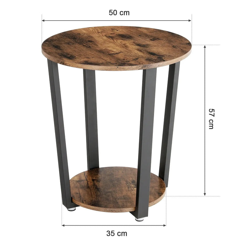 The Shopsite Home-living VASAGLE Side Table End Table Rustic Brown and Black VASAGLE Side Table End Table Rustic Brown and Black