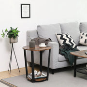 VASAGLE Side Table End Table Rustic Brown and Black by The Shopsite