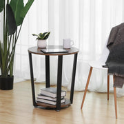 VASAGLE Side Table End Table Rustic Brown and Black by The Shopsite