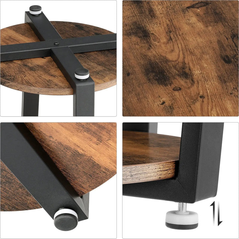 VASAGLE Side Table End Table Rustic Brown and Black by The Shopsite