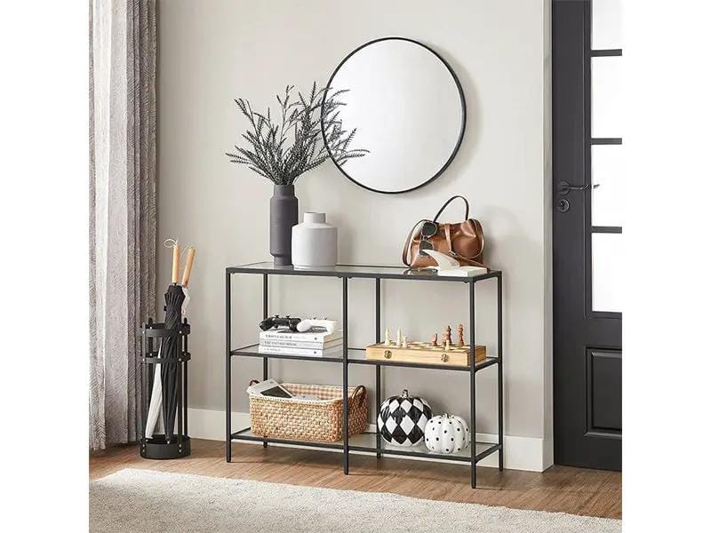 3 Tier Console Table Frame Sofa Table Black by The Shopsite