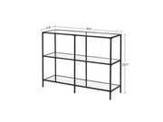 3 Tier Console Table Frame Sofa Table Black by The Shopsite