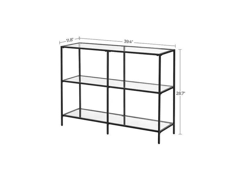 3 Tier Console Table Frame Sofa Table Black by The Shopsite
