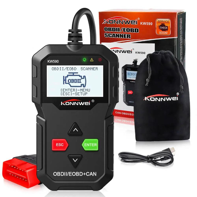 KONNWEI KW590 OBDII Diagnostic Scanner Vehicle Engine Diagnosis Code Reader by salelink.co.nz