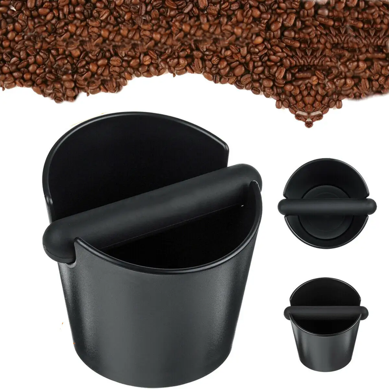 Coffee Waste Container Grinds Knock Box Tamper Tube Bin Black Bucket by salelink.co.nz