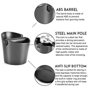 Coffee Waste Container Grinds Knock Box Tamper Tube Bin Black Bucket by salelink.co.nz