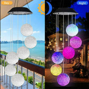 Hanging Wind Chimes Solar Powered LED Light Colour Changing Garden Outdoor Decor by salelink.co.nz