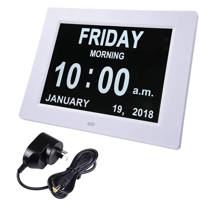8" Dementia Calendar Clock Digital Alarm Clock by salelink.co.nz