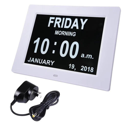 8" Dementia Calendar Clock Digital Alarm Clock by salelink.co.nz