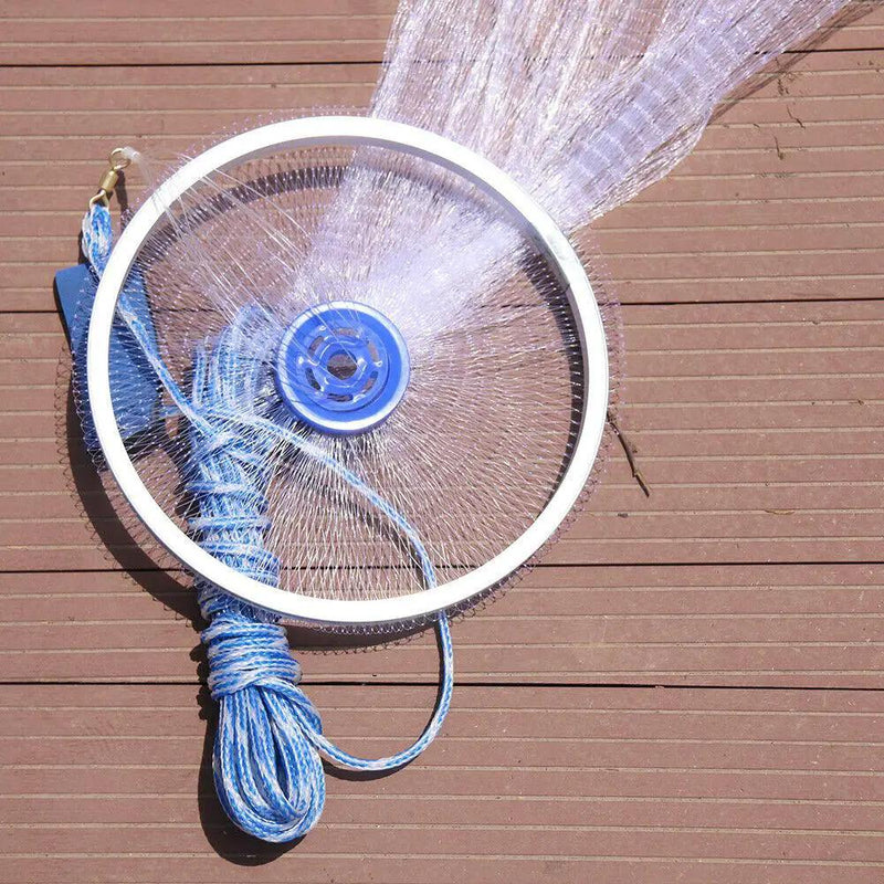 Fishing Net Quick Throw Mono Nylon Mesh Drawstring Chain Bottom Spread by salelink.co.nz