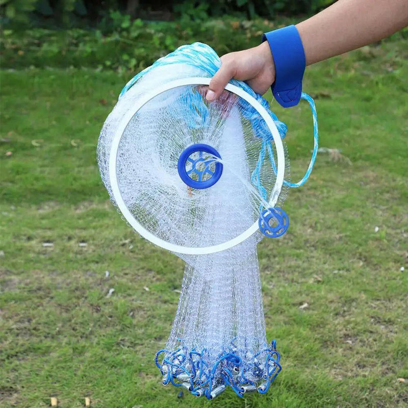 Fishing Net Quick Throw Mono Nylon Mesh Drawstring Chain Bottom Spread by salelink.co.nz