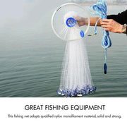 Fishing Net Quick Throw Mono Nylon Mesh Drawstring Chain Bottom Spread by salelink.co.nz