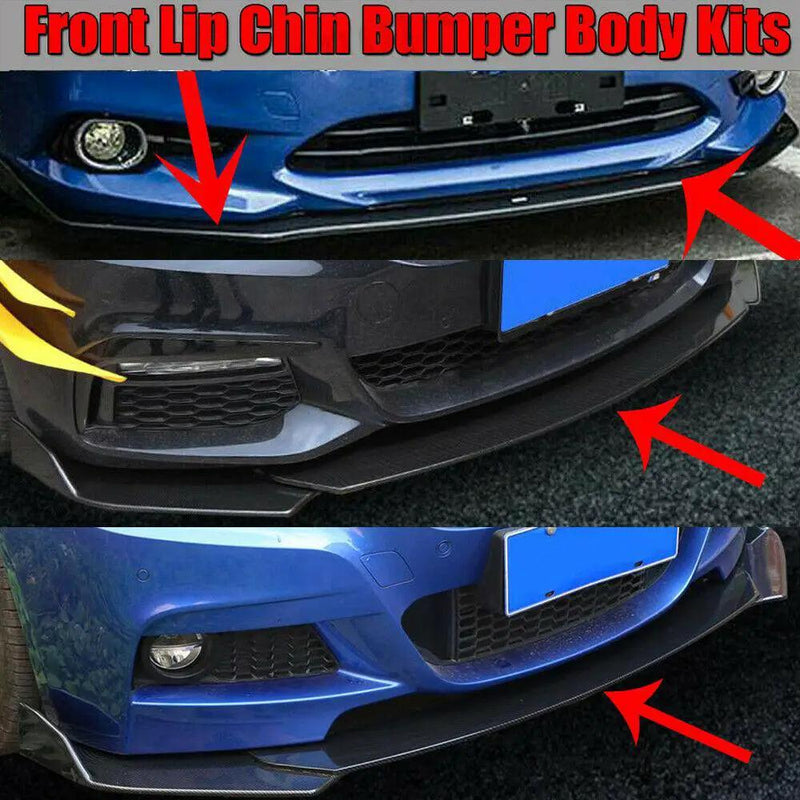 Universal Gloss Black Car Front Bumper Protector Lip Kit by salelink.co.nz