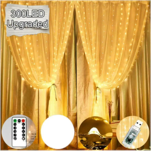 300 LED Curtain String Fairy Light Christmas Light by salelink.co.nz