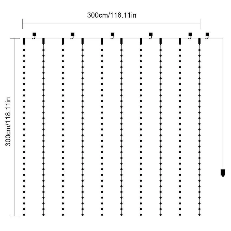 300 LED Curtain String Fairy Light Christmas Light by salelink.co.nz